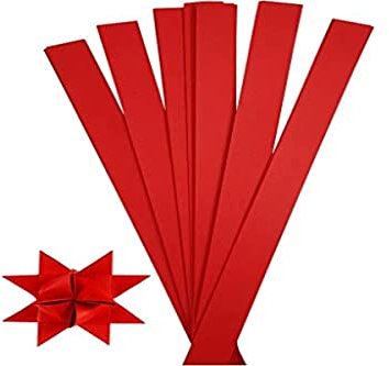 Creativ Company 20718 100-Piece Paper Star Strips, Red