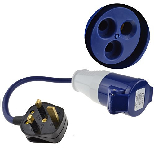 kenable UK 13A Mains Plug to CEE 16A Caravan/Camping Site Outdoor Power Electric Hook Up Adapter
