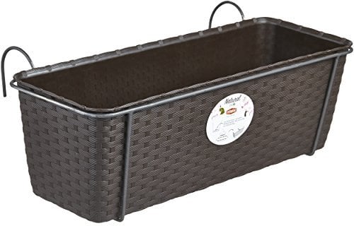 Stefanplast 2076033 Planter Naturale con Auto-irrigazione Sistema Moka 50 x 18 x 16 cm