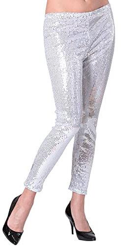 W WIDMANN MILANO Party Fashion - Leggings mit Pailletten, glänzend, Disco Fever, für Faschingskostüme