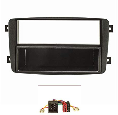 tomzz Audio 2434-007 Radioblende Set kompatibel mit Mercedes C-Klasse W203 S203 CL203 CLK C209 A209 Viano Vito schwarz mit Radiioadapter ISO