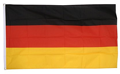 Flaggenfritze® Flagge Deutschland, deutsche Flagge hissfertig mit Ösen + gratis Sticker 60 x 90 cm