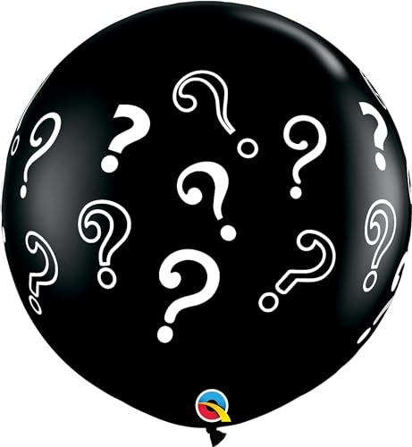 Qualatex 43400 Runde Fragezeichen Latexballon Onyx Schwarz 3 Fuß 2 Stück
