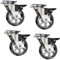 SOTECH Juego de 4 ruedas decorativas de diseño para muebles RAPID Ø 75 mm negras con freno, capacidad de carga 35 Kg, altura 97 mm
