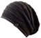 Long Beanie oversize Mütze Erik - Strickmütze aus 100% Baumwolle unisex (grau)