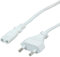 VALUE Netzkabel Euro-Flachstecker auf C7, 2polig, weiß, 1,8 m