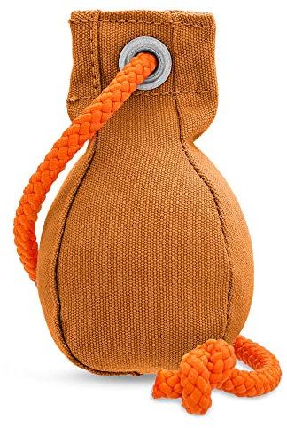Romneys Dummyball 150g - Robustes Material mit extra langem Wurfseil; für die Such- und Markierfähigkeit (orange)
