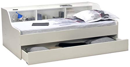 WEBER INDUSTRIES 22729 Palma Bett Spanplatte Weiß 197,6 x 116 x 75 cm