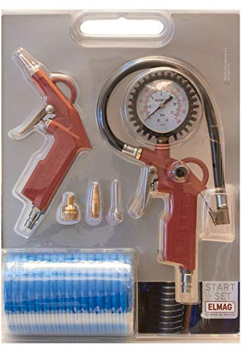 ELMAG Start Set 6-teilig | inkl. Universal-Füllset 3-teilig | Druckluft-Starterset für Werkstatt & Heimgebrauch
