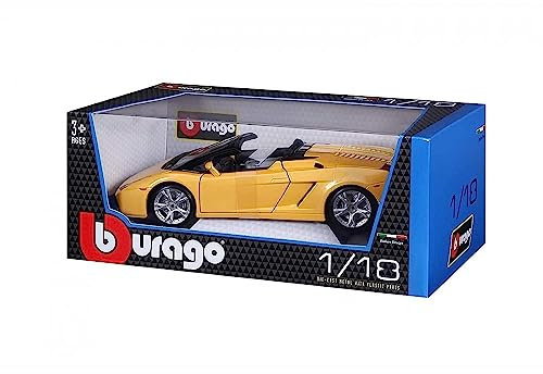 Bburago 28-35203 Gold Lamborghini Gallardo Spyder - Modellino in scala 1:18, 2 colori assortiti, 1 pz