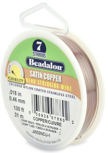 Beadalon 0.46 mm 31 m Reel 7 Strand Wire Diameter, Satin Copper
