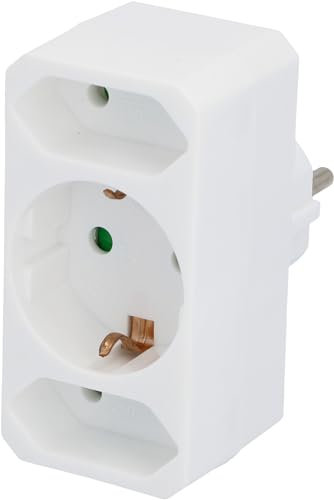 Unitec 43426L Adaptador Euroadapter 1 x Schuko 2 x Euro Blanco, Klein