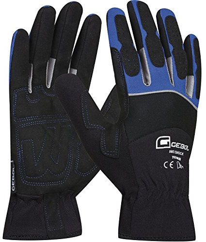Arbeitshandschuh ANTI SHOCK PREMIUM | Größe 9 (L) | blau/schwarz |vibrationsdämpfend | 1 Paar