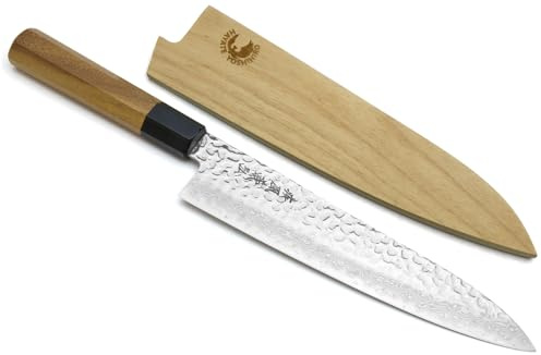 Yoshihiro Cutlery Nsw Hammered Damascus Gyuto Knife, 20,8 cm