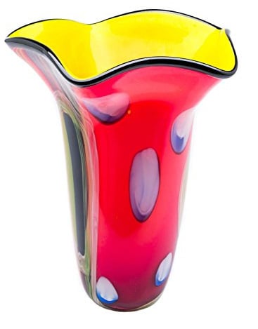 Glasvase 3,5kg Glas Vase Italien Murano antik Stil 32cm Tischvase Fazzoletto