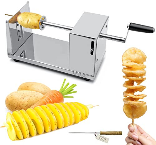 RioRand® Manual Stainless Steel Twisted Potato Slicer Spiral Vegetable Cutter French Fry