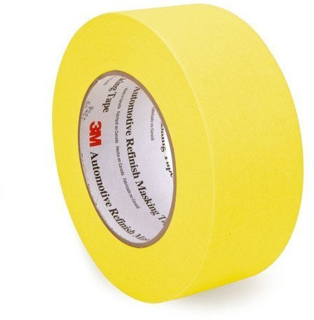 3M 06656 Crepe Paper Automotive Refinish Masking Tape, 28 lbs/in Tensile Strength, 60 yds Length x 2 Width, Yellow by 3M