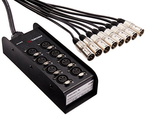 Proel EBN8 - Sistema di distribuzione Audio a 8 canali (IN), Cavo da 15 metri, Nero