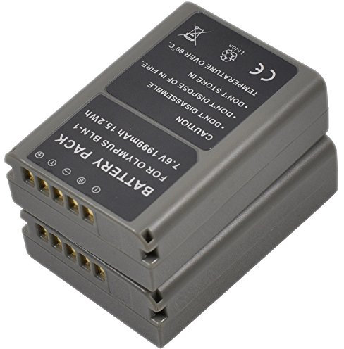 BTBAI 2x BLN-1 Battery+Charger AC Wall Single for BLN1 BCN-1 BCN1 OM-D PEN F E-M5 EM5 Mark II E-M1 EM1 E-P5 EP5 Digital Camera Battery Charger Adaper k1a