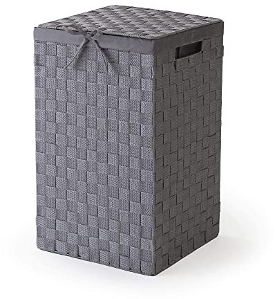 Compactor Panier à Linge Carré avec Couvercle, Panier à Linge Pour les Vêtements dans les Chambres et Salles de Bains, Doublure Amovible et Poignées de Transport, Taupe, Gamme Stan