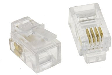 RJ10 4p4c Modular Crimps Termina Clavijas Conector para Auricular Cables/Leads [10 Empacar]