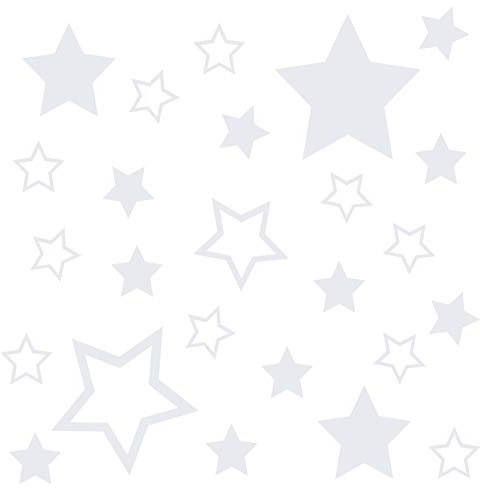 kleb-Drauf® | 25 Sterne | Weiß - matt | Autoaufkleber Autosticker Decal Aufkleber Sticker | Auto Car Motorrad Fahrrad Roller Bike | Deko Tuning Stickerbomb Styling Wrapping