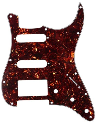 Musiclily HSS 11 Löcher Strat Schlagbrett Pickguard für Fender American/Mexican Standard Stratocaster Modern Style E-Gitarre,4 lagig Tortoise Shell