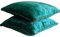 The HomeCentric Royal Peacock Green Shimmer - 40 x 40 cm EIN pfau Grun Samt Kissenbezug mit handfertigtem Perlenrand