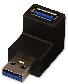 LINDY USB 3.2 90 Degree Up Type A Male to Female Right Angle Adapter