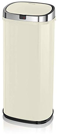 Morphy Richards Quadratischer Sensor-Mülleimer, Metall, cremefarben, 50 L