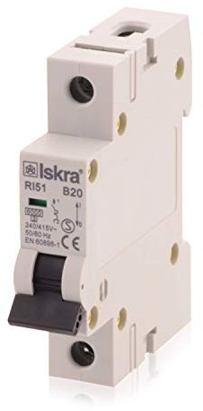 Sicherungsautomat Leitungsschutzschalter MCB Eco-Line, 20A, Typ B, 1-polig, 230/400V, bietet effektiven Schutz, 1 Stück