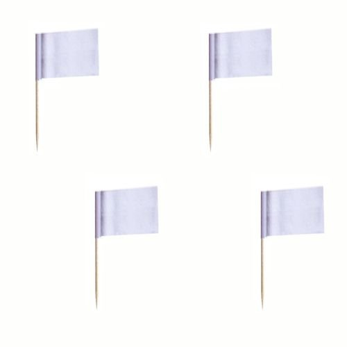 PAPSTAR 1 Karton = 10x500 Deko-Picker 8 cm Flaggen Weiss 16596