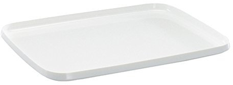 WACA Servierplatte 428 x 305 mm – Robustes Serviertablett – Stapelbar, spülmaschinengeeignet, geschmacksneutral – Oberflächenhart & formstabil – Mehrweg für Gastronomie, Haushalt & Büro – Weiß