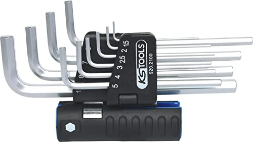 KS Tools 920.2100 3 in 1 Innen6kant-Winkelstiftschlüssel-Satz,10-tlg. lang
