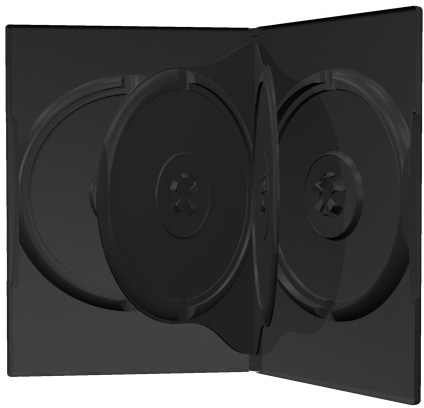10 DVD CD Hüllen 4fach 4er-DVD-Box schwarz