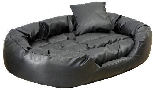 tierlando Hundebett Philip Hundesofa - Kunstleder - XL XXL XXXL - 110cm bis 170cm - Dogge, Ridgebacks Größe: 140x100cm | Farbe: 02 Graphit