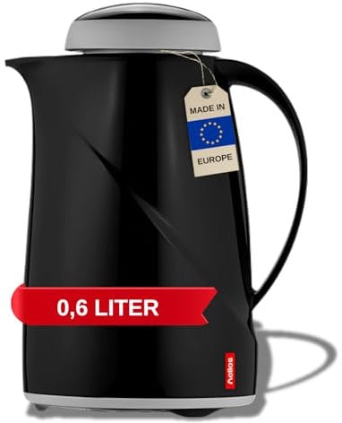 Helios Wave Mini Vacuum Jug Black 0.6 Litre