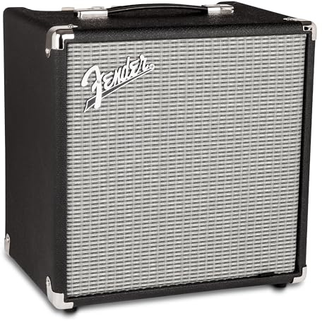 Fender Rumble 25 V3 Bass Amplifier, Bass Combo Amp, 25 Watts, with 2-Year Warranty, 8 Inch Speaker, with Overdrive Circuit and Mid-Scoop Contour Switch