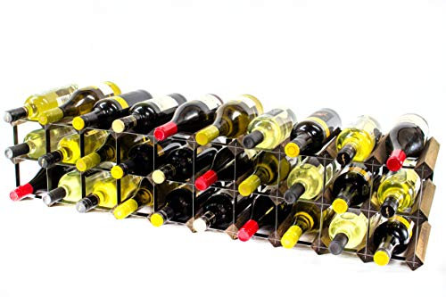 Cranville wine racks Klassische 20/30 Flasche Schrank Oben Nussbaum gebeizt Holz und schwarzem Metall Weinregal fertig montiert