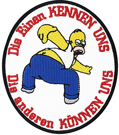 Biker Aufnäher Die einen kennen Uns, die Anderen können Uns- Simpsons Patch Bestickt - Geschenk Rocker Applikation Heavy Metal Aufbügler für Kutte/Jacke/Boots, 85x100mm