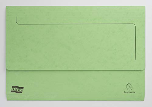 Exacompta Europa Document Wallets, 265 gsm, Foolscap - Lime Green, Pack of 25