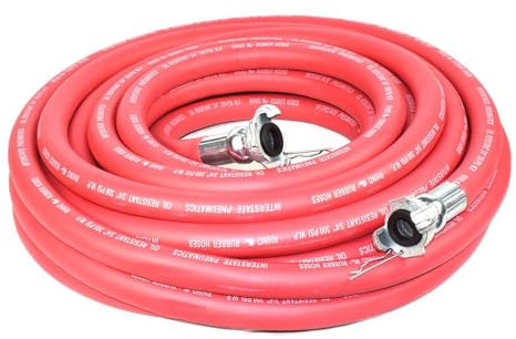 Interstate Pneumatics HJ19-050E Jack Hammer Red Rubber Air Hose 3/4 Inch x 50 Feet 300 PSI