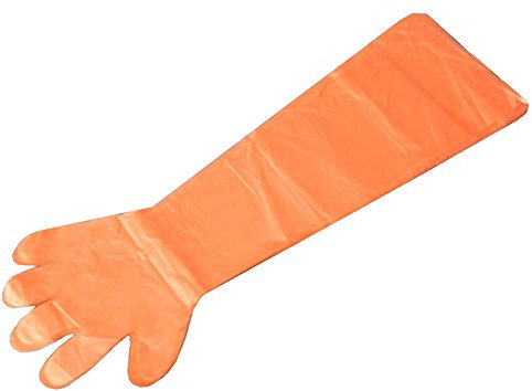 FRANZ MENSCH LDPE Handschuhe SOFTLINE EXTRA LANG orange, glatt