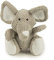 goDog Checkers Elephant Squeaky Plush Dog Toy, Chew Guard Technology - Gray, Large