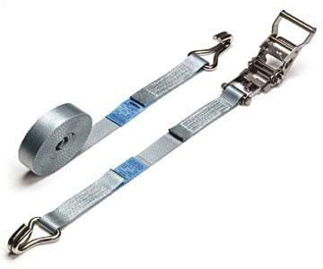 Cinghia di fissaggio a cricchetto in ACCIAIO INOX gancio chiuso. Cinghie di Tensione con Cricchetto 6M – 35 MM. Resistenza 2500 kg (2 parti)