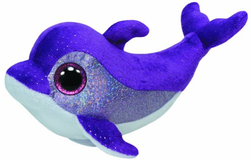 TY 36712 36712-Flips-Delfin mit Glitzeraugen, 15 cm, violett