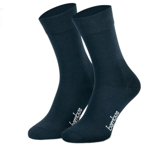 Piarini - Lot de 6 paires de chaussettes pour homme - sans élastique - bambou - bleu marine - 43-46