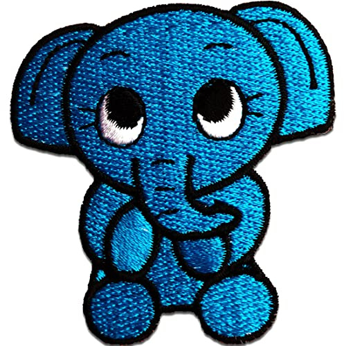 Catch the Patch Elefant Aufnäher zum Aufbügeln 5,9 x 6,3 cm Bügelbild für Kinder Mädchen mit Lieblingstier Wild, Bügelpatch Patches Bügelflicken