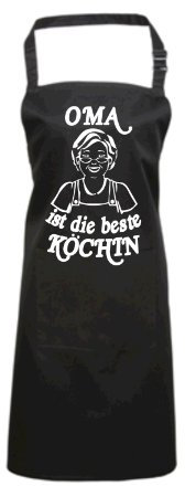Kochschürze Schwarz 'OMA IST DIE Beste KÖCHIN'