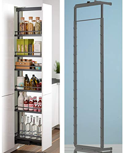 Höhenverstellbarer Tragrahmen Dispensa 90°, B 362 mm, H 1900 - 2300 mm, silber_Artikel _ 9117214